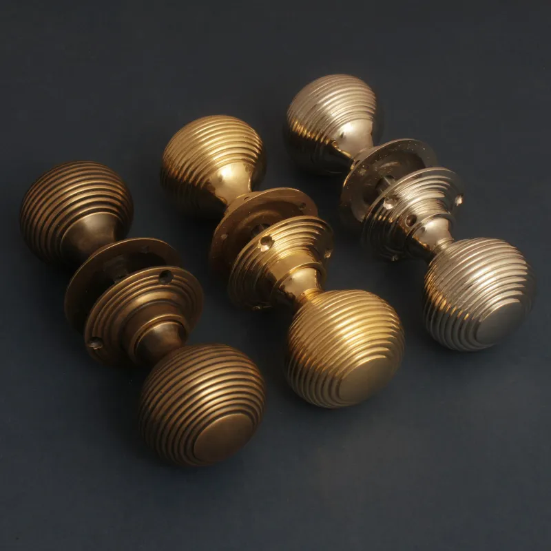 Warm alloy Beehive Mortice/Rim Door Knob Set
