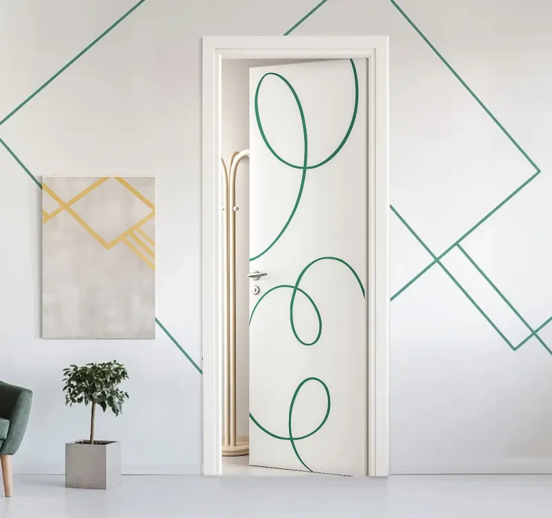 OEM Replacement Hardwood Hinged Door Pantographed Circles Engravings