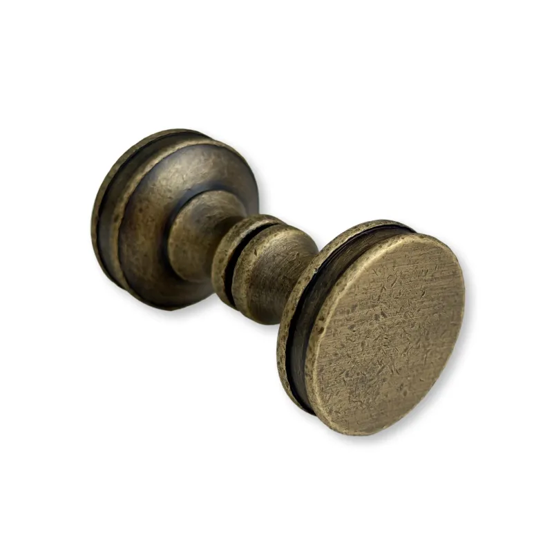 Antique Warm alloy "Charter" Round Back to Back Glass Shower Door Knob