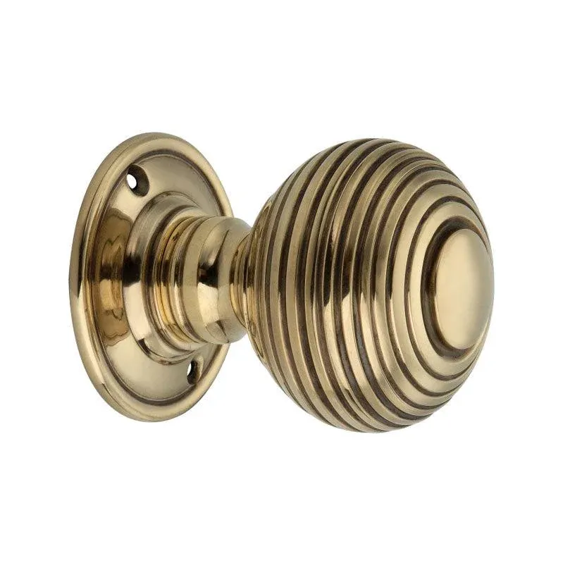 Beehive Generous 60mm Mortice Door Knob Aged Brass