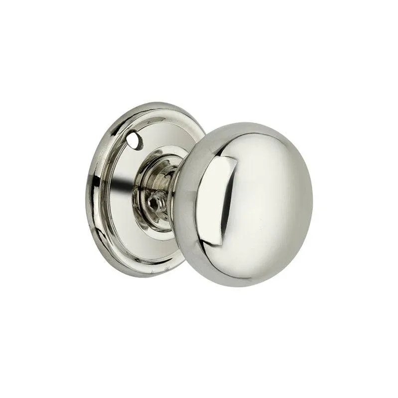 Cottage Small 40mm Rim/Mortice Door Knob Shiny Nickel Interior Doors