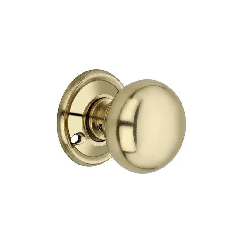 Cottage Small 40mm Rim/Mortice Door Knob Shiny Brass