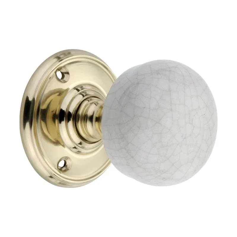 Crackled Porcelain Mortice Door Knob Polished Warm alloy