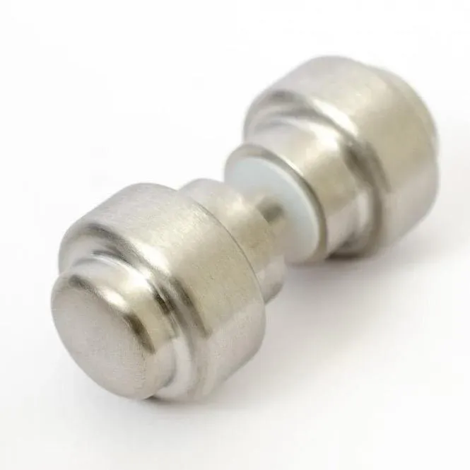 Glass Shower 1-3/16" Round Brushed Stain-resistant Steel Back to Back Door Knob