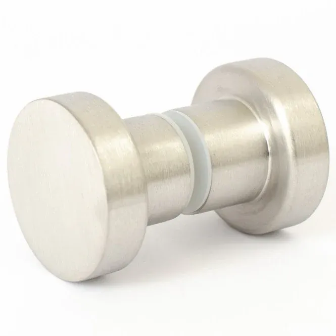 Glass Shower "Dot" Round Textured Stainless Steel Back to Back Door Knob
