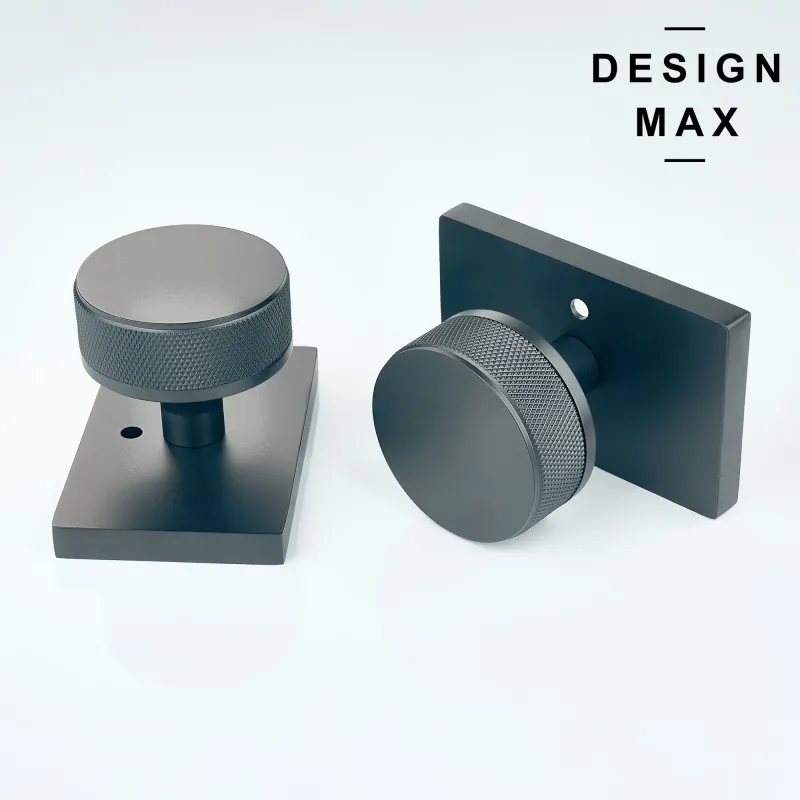 Heavy Duty Commercial Grade Nimbus Black Knob Rectangular Plate Interior Door Place - Door Knob