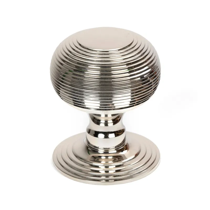 Keyless Entry Glossy Nickel Beehive Centre Door Knob | From Anvil