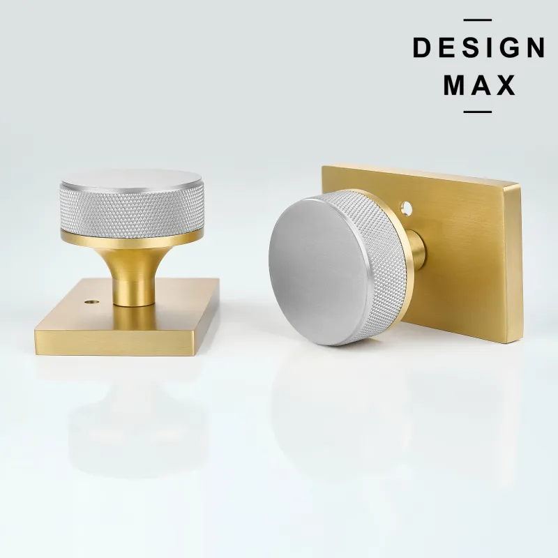 Nimbus Silver Knob Gold Rectangular Plate Interior Door Adjust - Door Knob