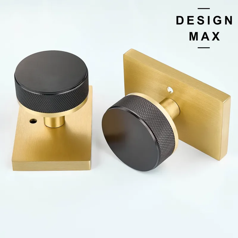 Nimbus Smoke Bronze Knob Amber Rectangular Plate Interior Door Set - Door Knob 2 Keys