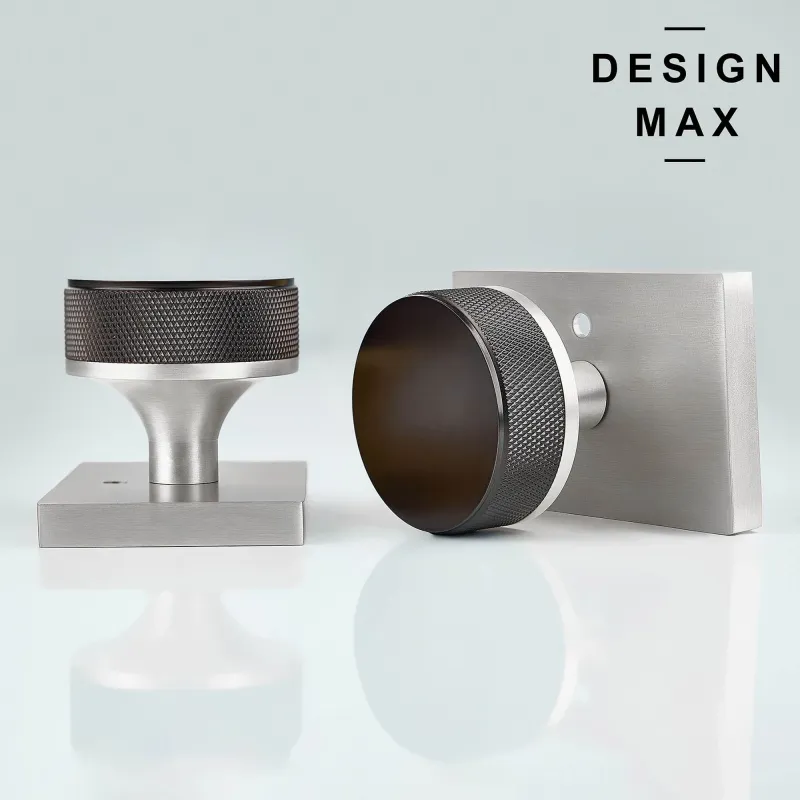 Nimbus Smoke Bronze Knob Silver Rectangular Plate Interior Door Adjust - Door Knob