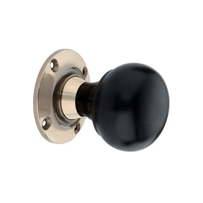 OEM Replacement Ebony Bun Rim/Mortice Door Knob Aged Warm alloy