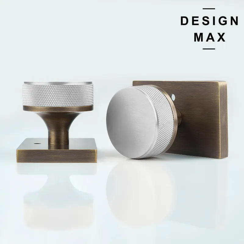 OEM Replacement Nimbus Sterling Knob Antique Rectangular Plate Interior Door Set - Door Knob