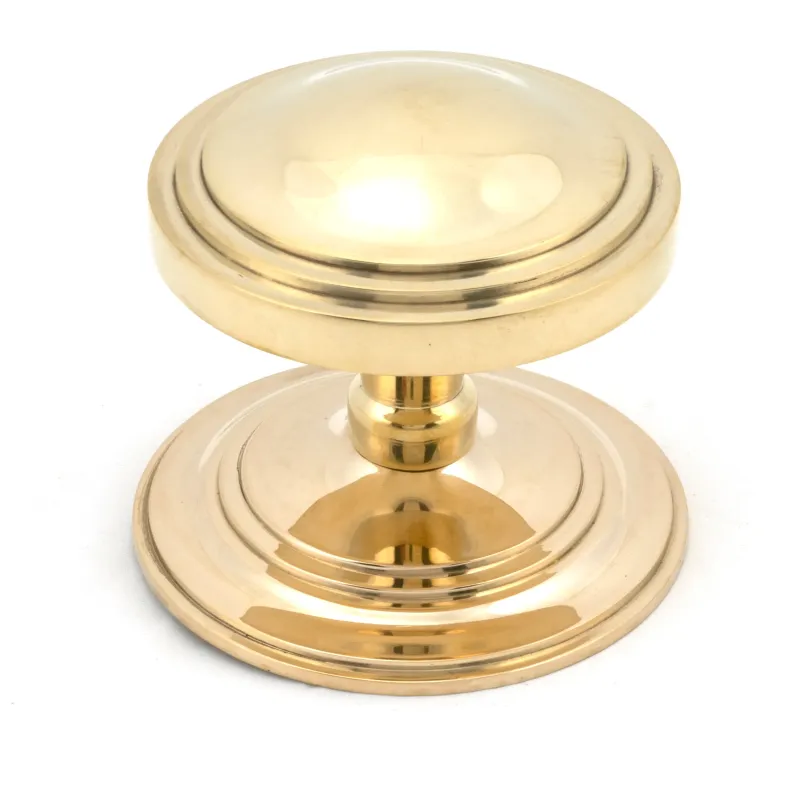 Reflective Brass Art Deco Centre Door Knob | From Anvil