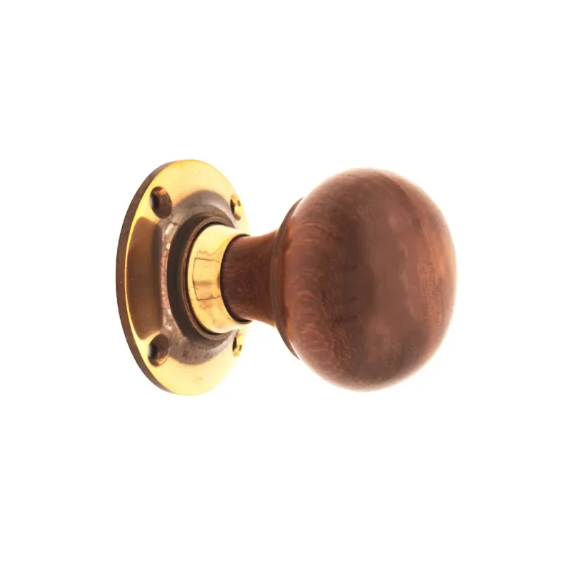 Rosewood Bun Rim/Mortice Door Knob Aged Warm alloy - ANSI/BHMA Certified