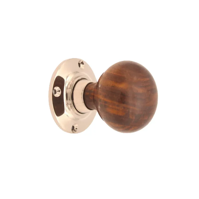 Rosewood Bun Rim/Mortice Door Knob Reflective Nickel Oil Rubbed Bronze