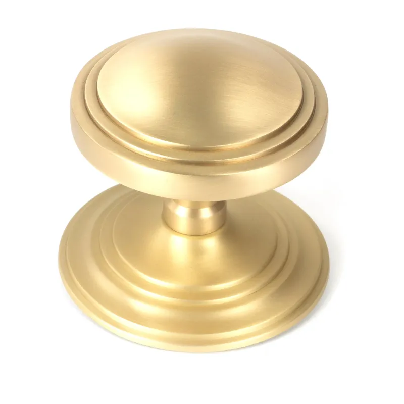 Satin Warm alloy Art Deco Centre Door Knob | From Anvil Complete Lock Set