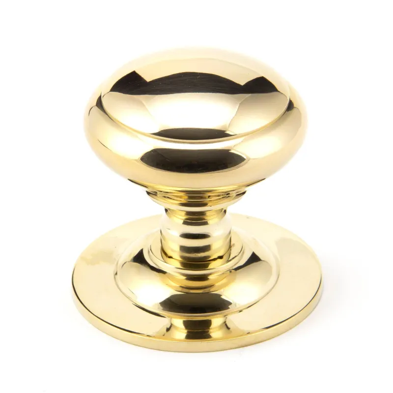 Shiny Brass Round Centre Door Knob | From Anvil ANSI Grade 2 Certification