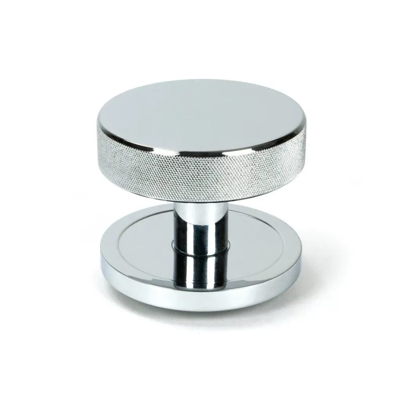 Shiny Chrome Brompton Centre Door Knob (Plain) | From Anvil