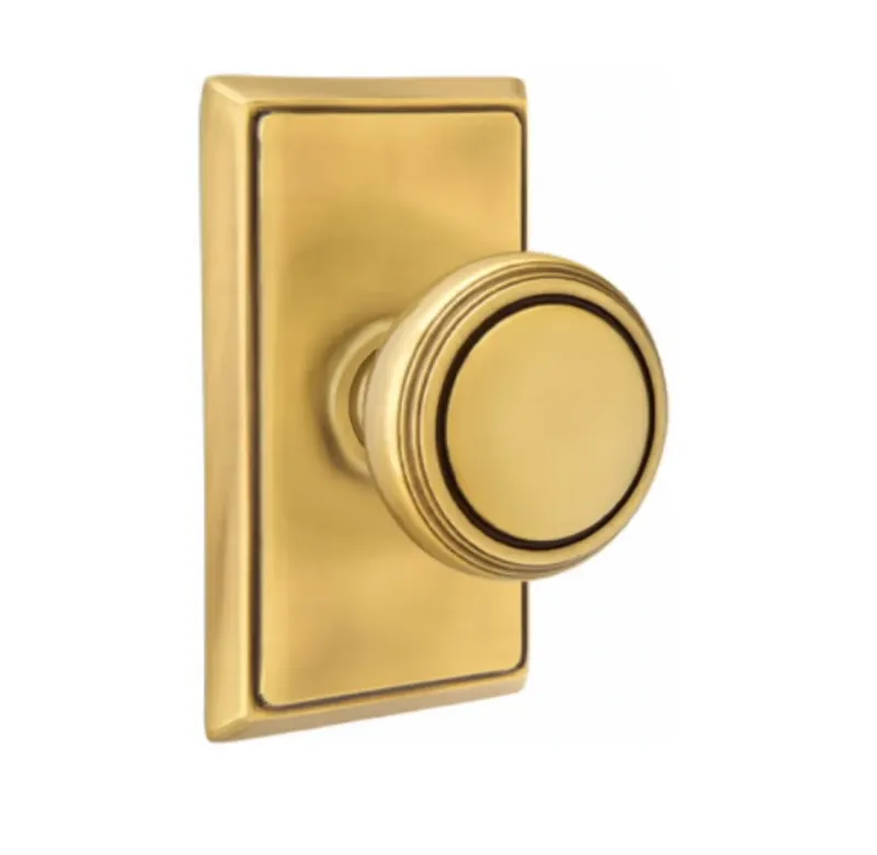 Transitional Round Door Knob Knob French Warm alloy w/ Rectangular Rosette