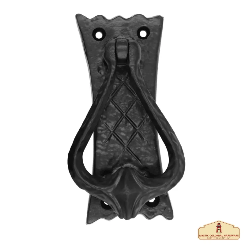 Bedroom Door Knocker Antique Black Ironmongery - True Basic Forged Iron - 4.7 inches