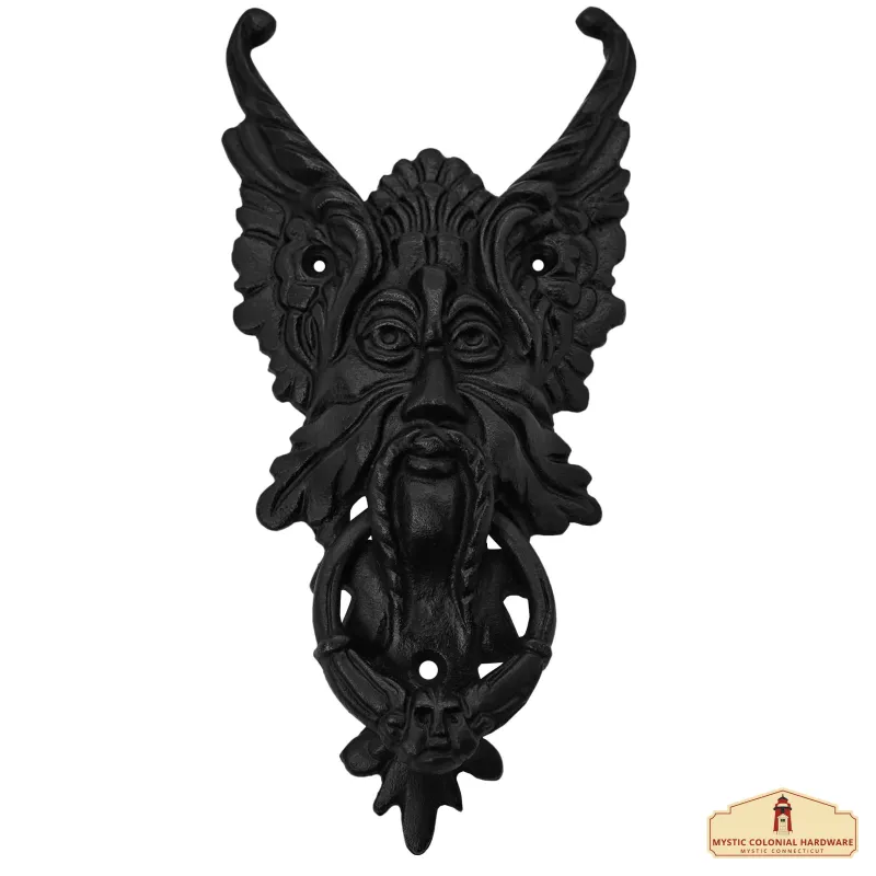 Black Oberon Door Knocker Front Door 8.2 X 3.9 Inch.Handmade Delightful, Sturdy & Resilient at Fictional World
