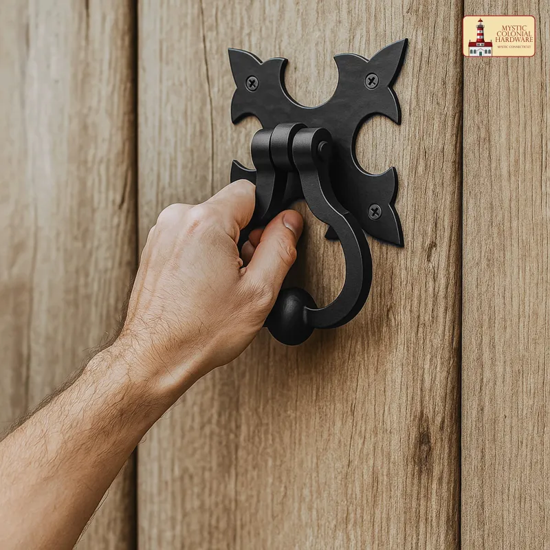 Keyless Entry Gothic Iron Made Forged Door Knocker, Jet-black, Old Medieval Look