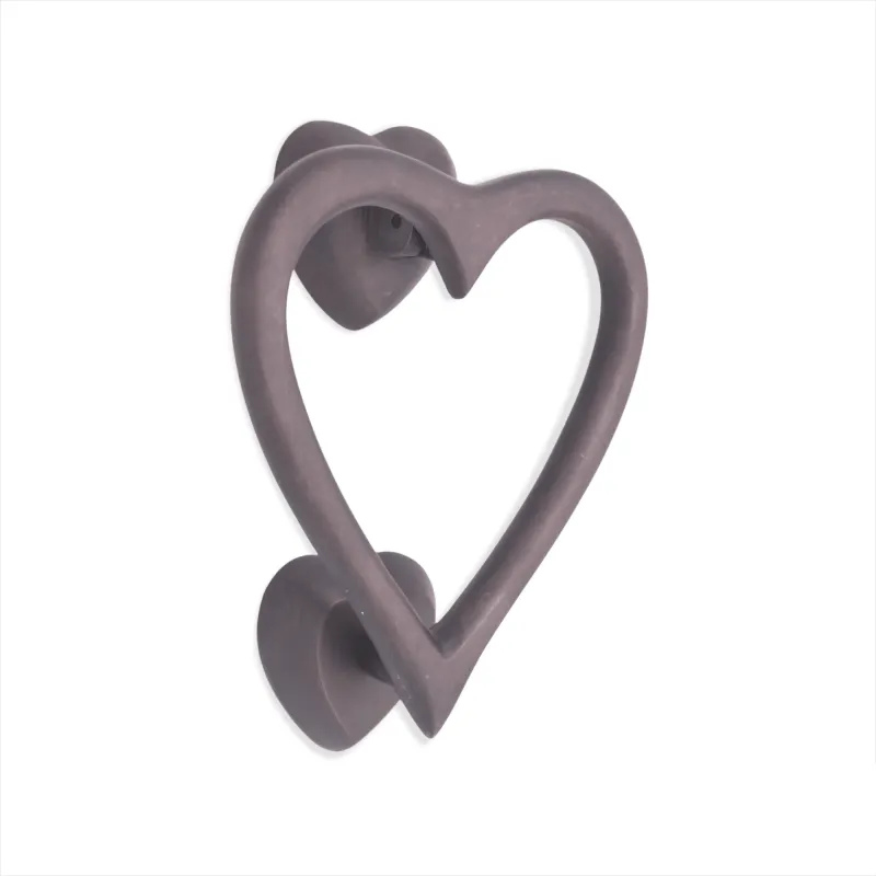 Keyless Entry Heart Door Knocker Aged Warm finish