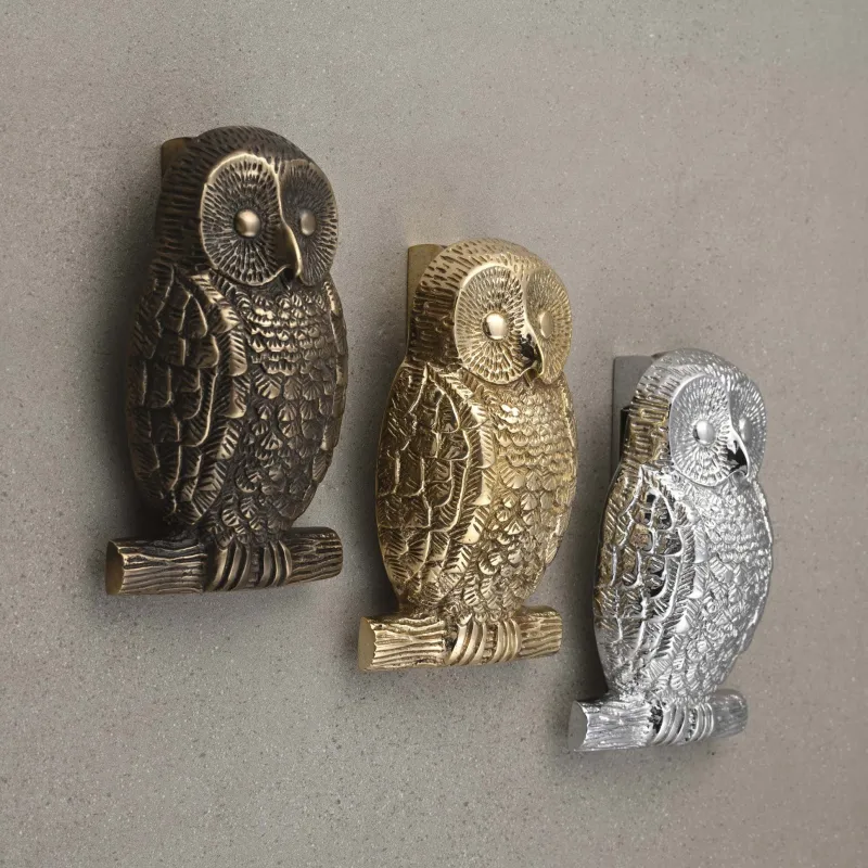 Owl Door Knocker | Plain Brass