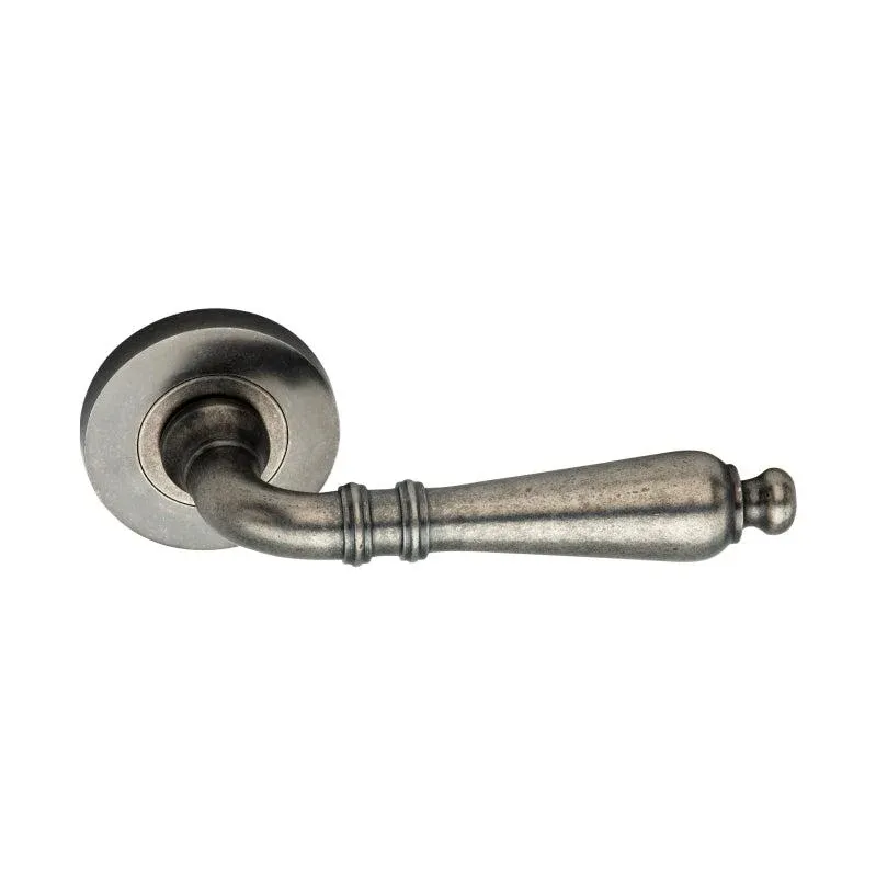 Knob Set Hazel Lever Door Handle Pewter