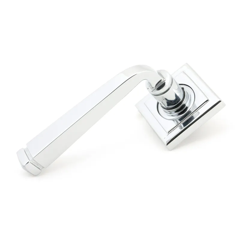 Polished Chrome Avon Round Lever on Rose Adjust (Square) | From Anvil