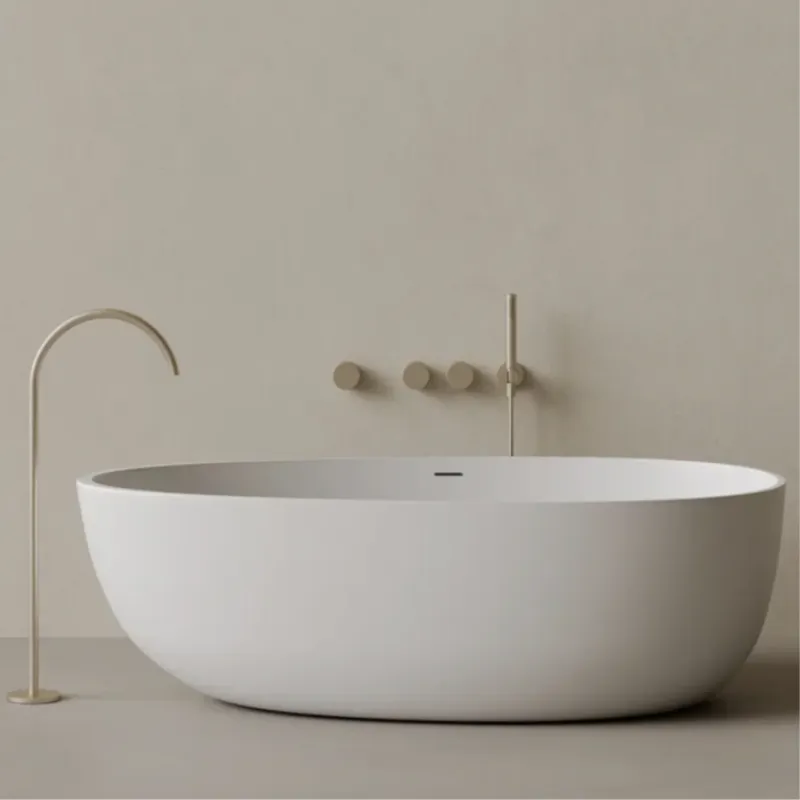 ELEMENTO BATH | 66" x 33" OVAL PLAIN SURFACE STONE RESIN BATHTUB | $4,363.97 - $4,734.34