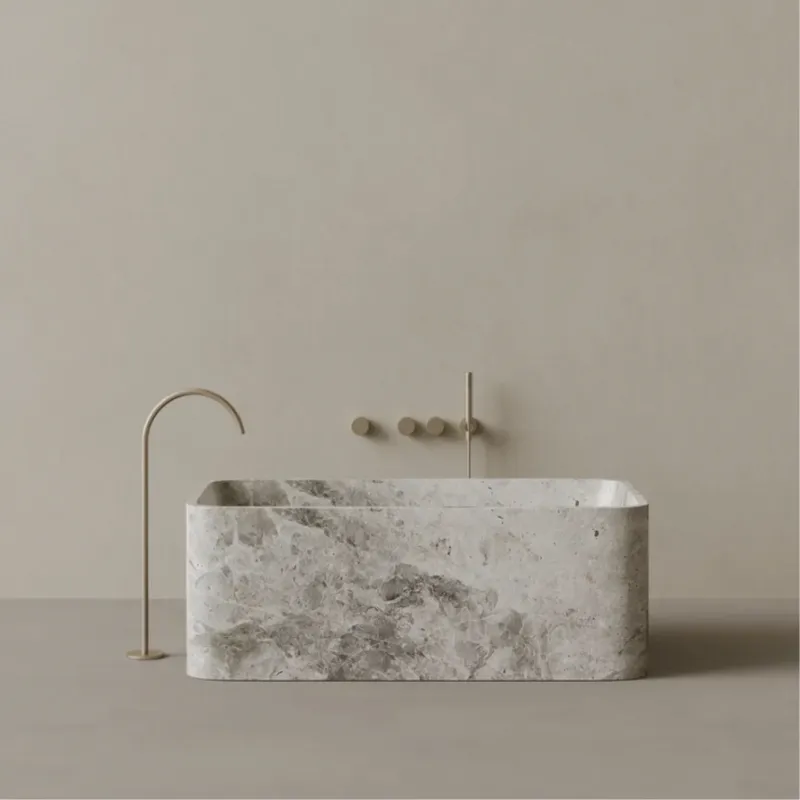 ELEMENTO BATH | 61" x 33" RECTANGULAR STONE BATHTUB | $12,425.00 - $39,496.00