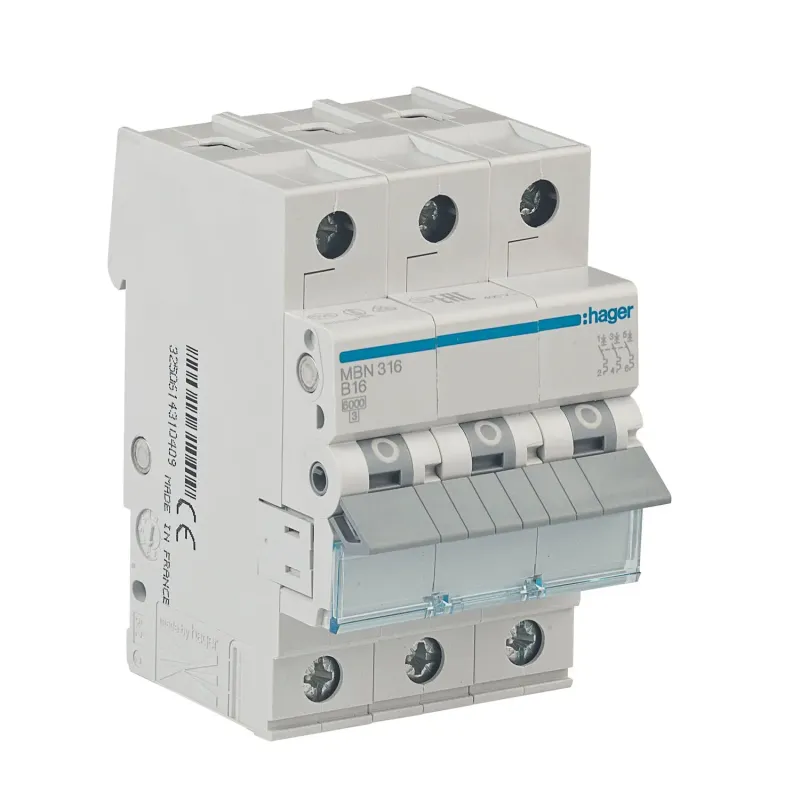 Hager MBN316 Leitungsschutzschalter B16A 3-polig 6kA Schraubtechnik