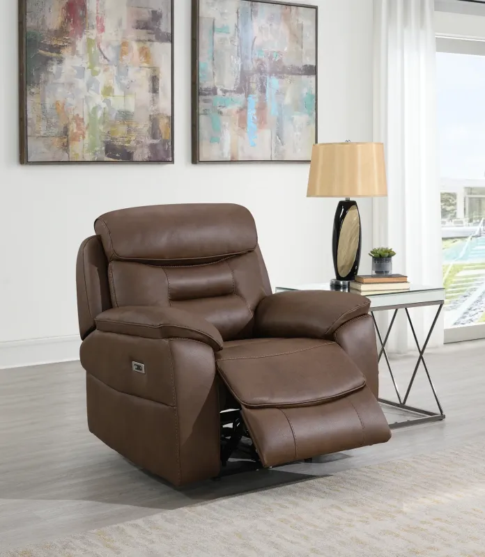 Leroy Electric Recliner Armchair - Chestnut Hardwired