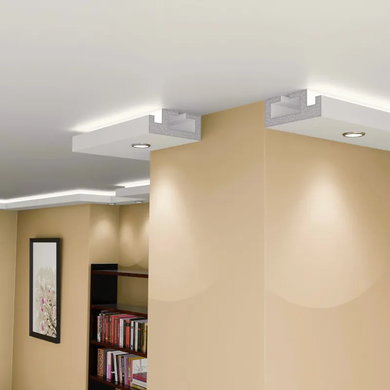 Plaster-Coated LED Downlighting Coving GU10HA 200mm x 80mm | Exclusive Downlight Cornice