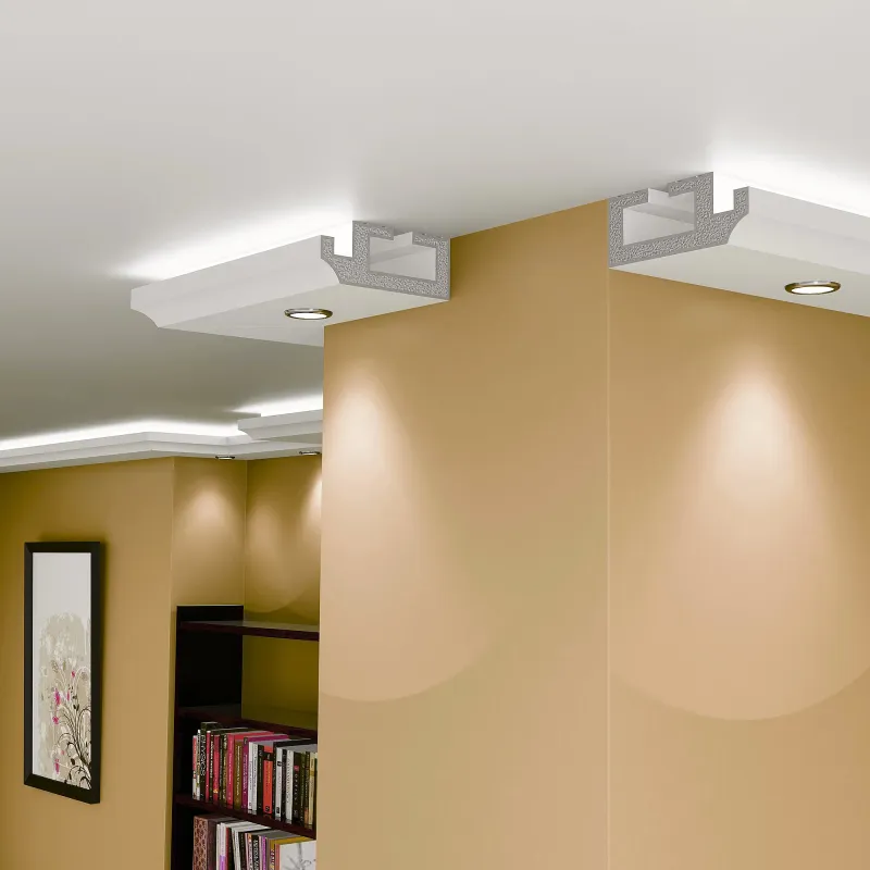 Plaster-Coated LED Downlighting Coving GU10HB 200mm x 80mm | Choice Downlight Cornice