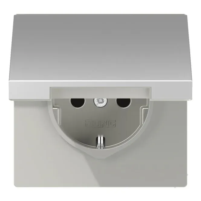 JG SCHUKO Steckdose m.Klappd. AL1520KL 16A 250V LS aluminium