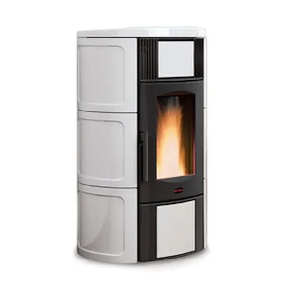 STUFA PELLET LA NORDICA EXTRAFLAME ISIDE IDRO H15 18,1 KW BORDEAUX/BIANCO