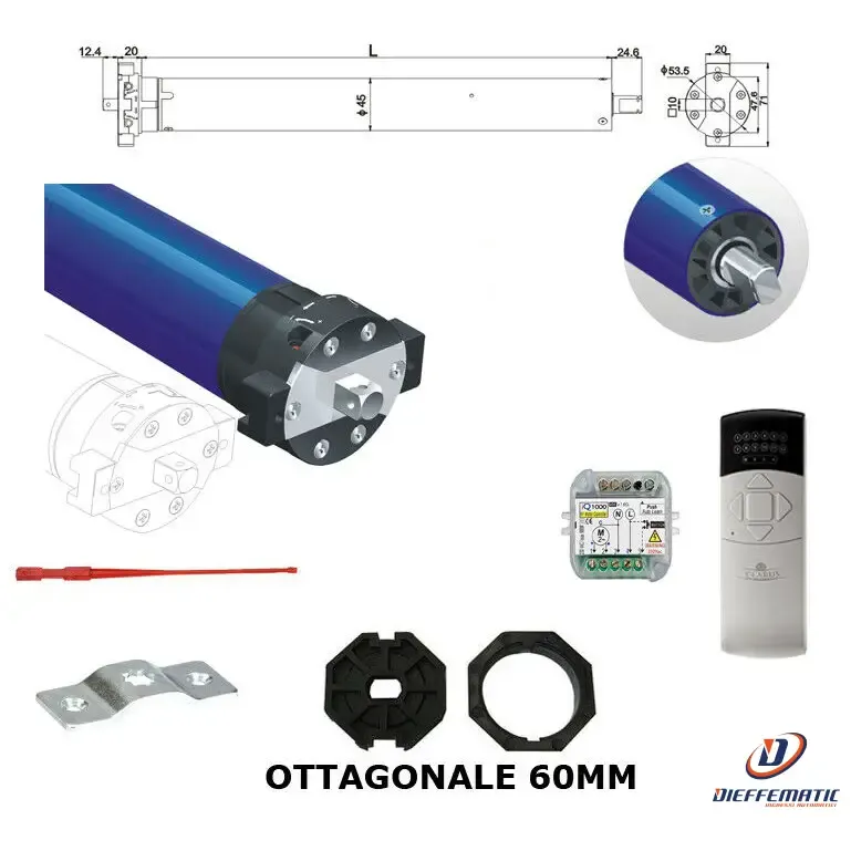 Tapparella Elettrica 100 Kg Motore 220v Tapparelle Comand Sali Scendi Radio Filo