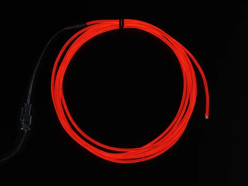 High Brightness Red Electroluminescent (EL) Wire - 2.5 meters (High brightness, maxi life)