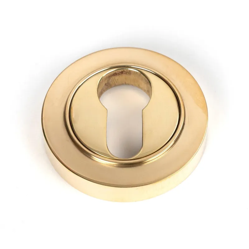 Polished Warm alloy Round Euro Escutcheon (Plain) | From Anvil