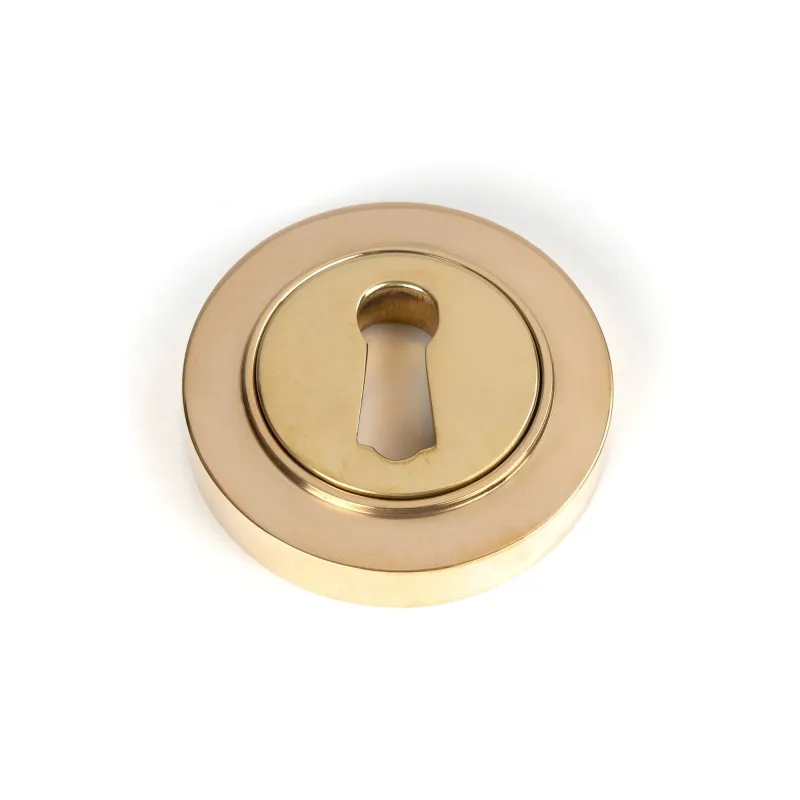 Reflective Brass Round Escutcheon (Plain) | From Anvil