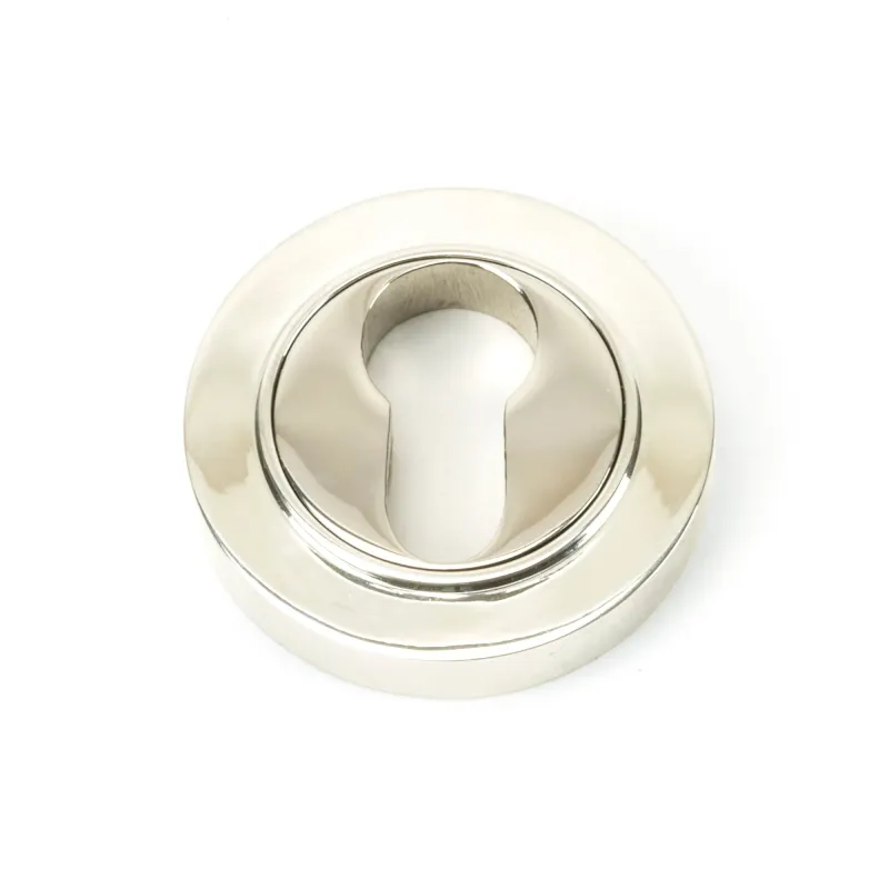 Smooth Nickel Round Euro Escutcheon (Plain) | From Anvil