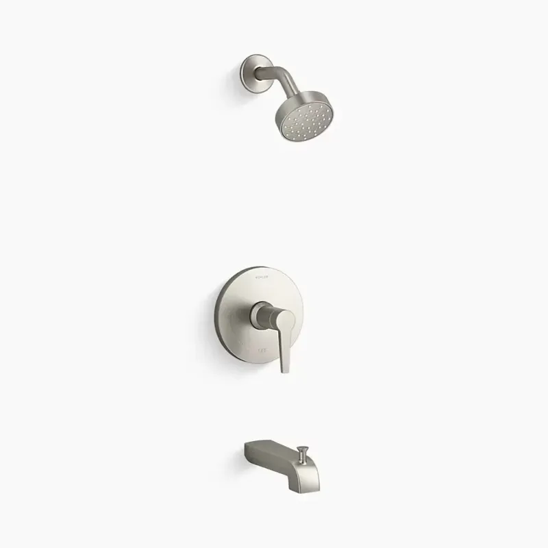 Kohler Pitch® Rite-Temp® bath and shower trim kit, 2.5 gpm Soft-touch Nickel from USA