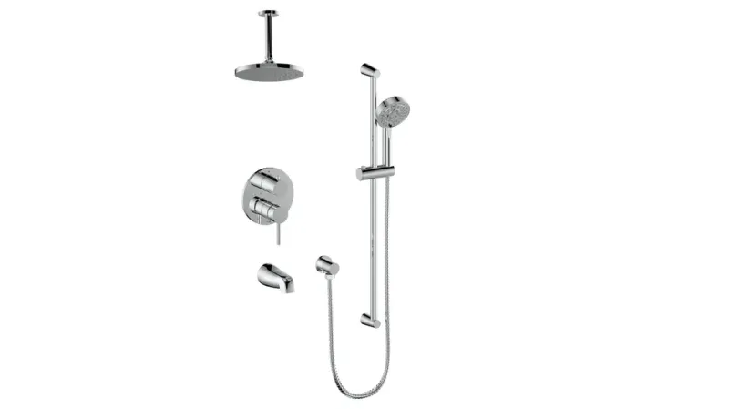 Universal Valve WORGL TRIM 3-WAY PB SHOWER KIT 6" CEILING ARM N/