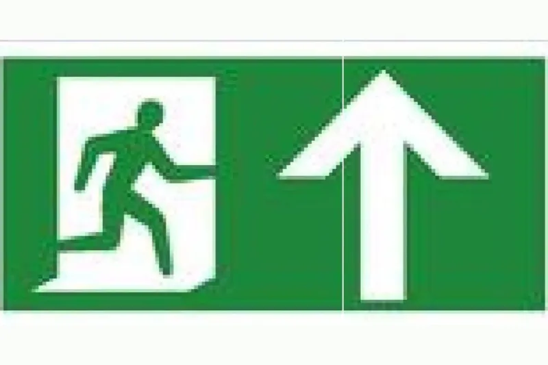Fire Exit Direction Up Sign - Health & Safety Signs High Quality Interior & Exterior Compatible Smart Home Systems