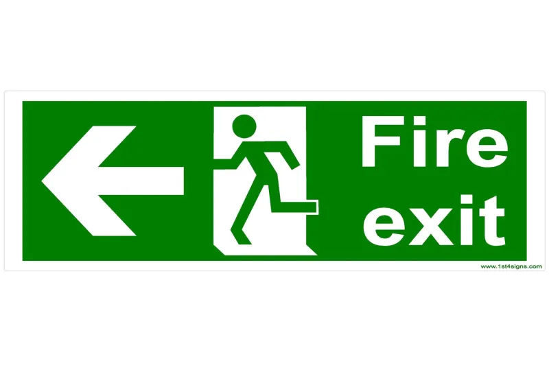 ABC Dry Chemical Fire Exit Arrow Left Sign - Health & Safety Signs High Quality Interior & Exterior