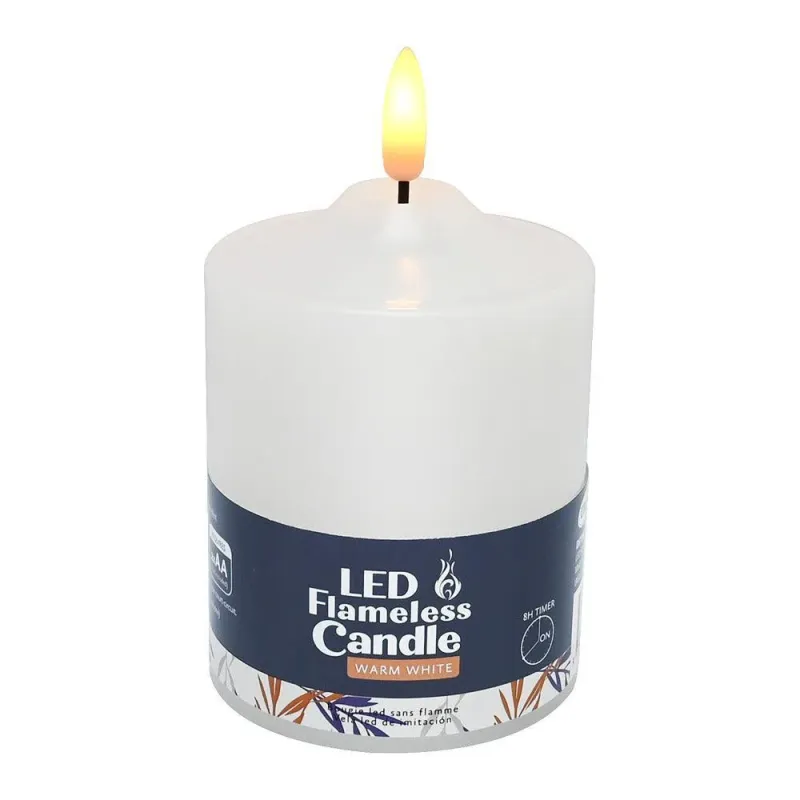 Warm Chalk LED Flameless Candle | 8hr Timer