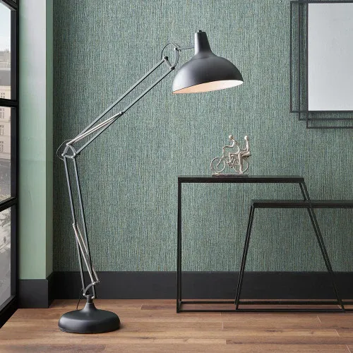 Alonzo Matt Ebony Metal Task Floor Lamp