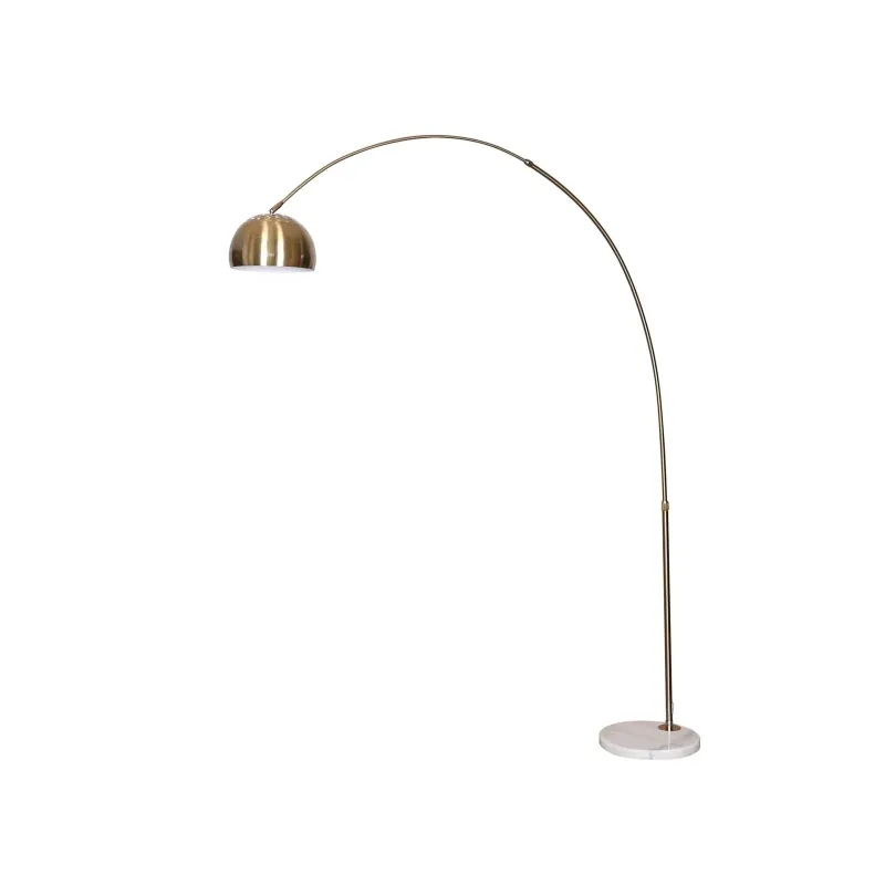 Arco Minimalist Arched Floor Lamp 76" Height White Round Marble Base and Metal Dome Lamp Shade